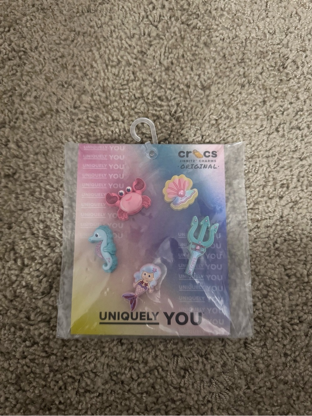 CROCS Pastel Mermaid & Ocean Jibbitz Charm Pack - Pink, Teal, Purple